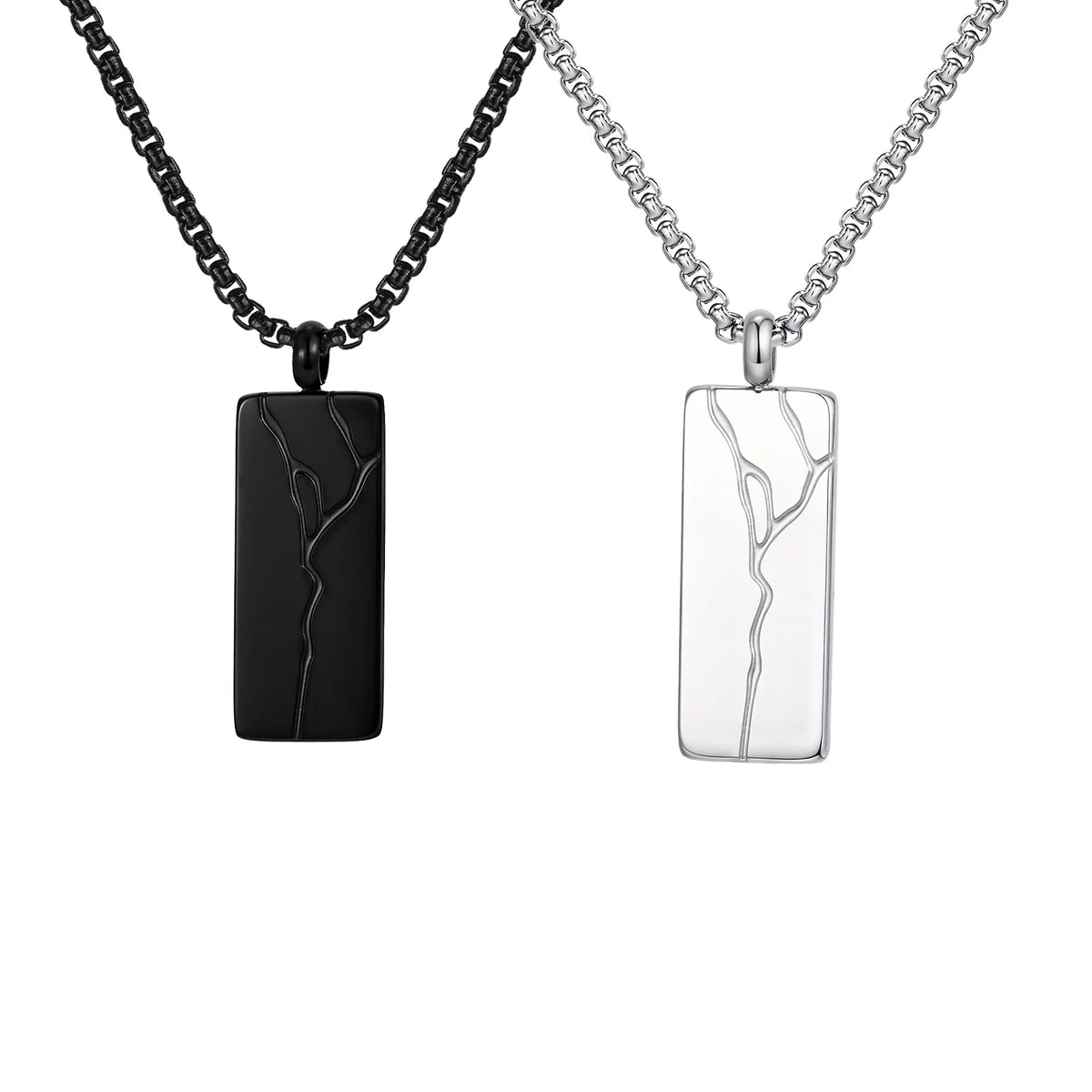 PENDRA Square Crack Pendant Necklace
