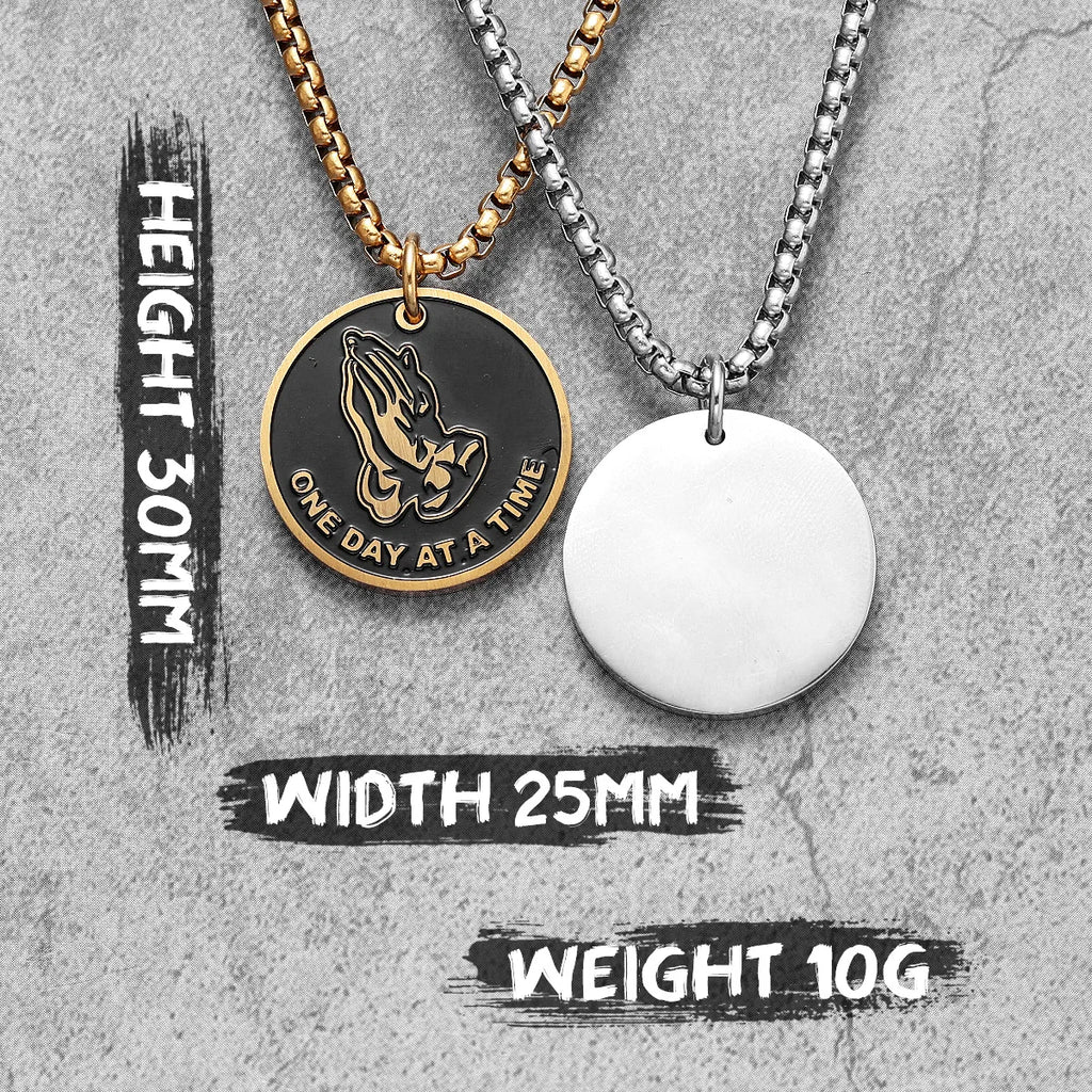 Prayer Religion Believer Stainless Steel Men Women Necklaces Pendants Chain Amulet Punk Trendy Jewelry Creativity Gift Wholesale
