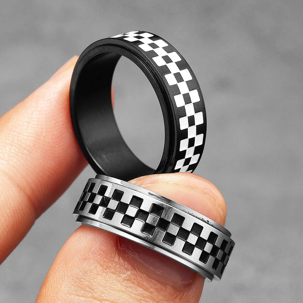 PENDRA Racing Checkerboard Spinner Steel Ring