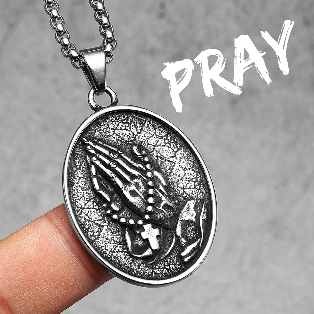 PENDRA Angel Wing Cross Steel Necklace