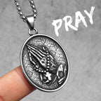 PENDRA Angel Wing Cross Steel Necklace