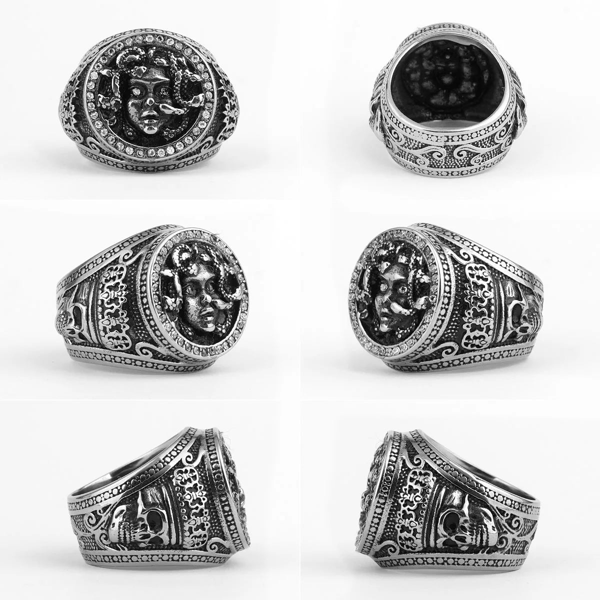 PENDRA Snake Hair Medusa Steel Ring