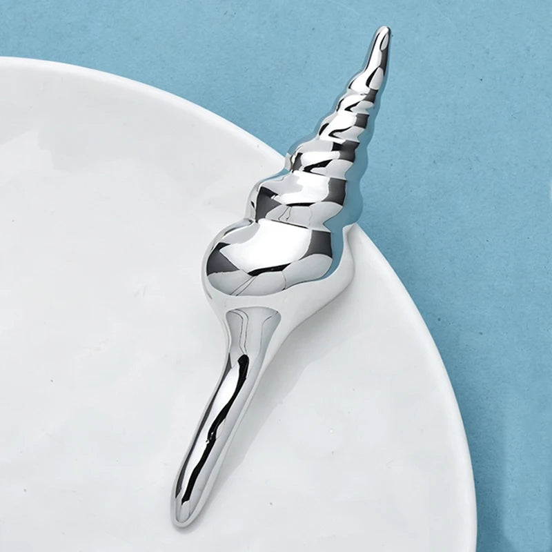 PENDRA Seashell Conch Stainless Steel Brooch