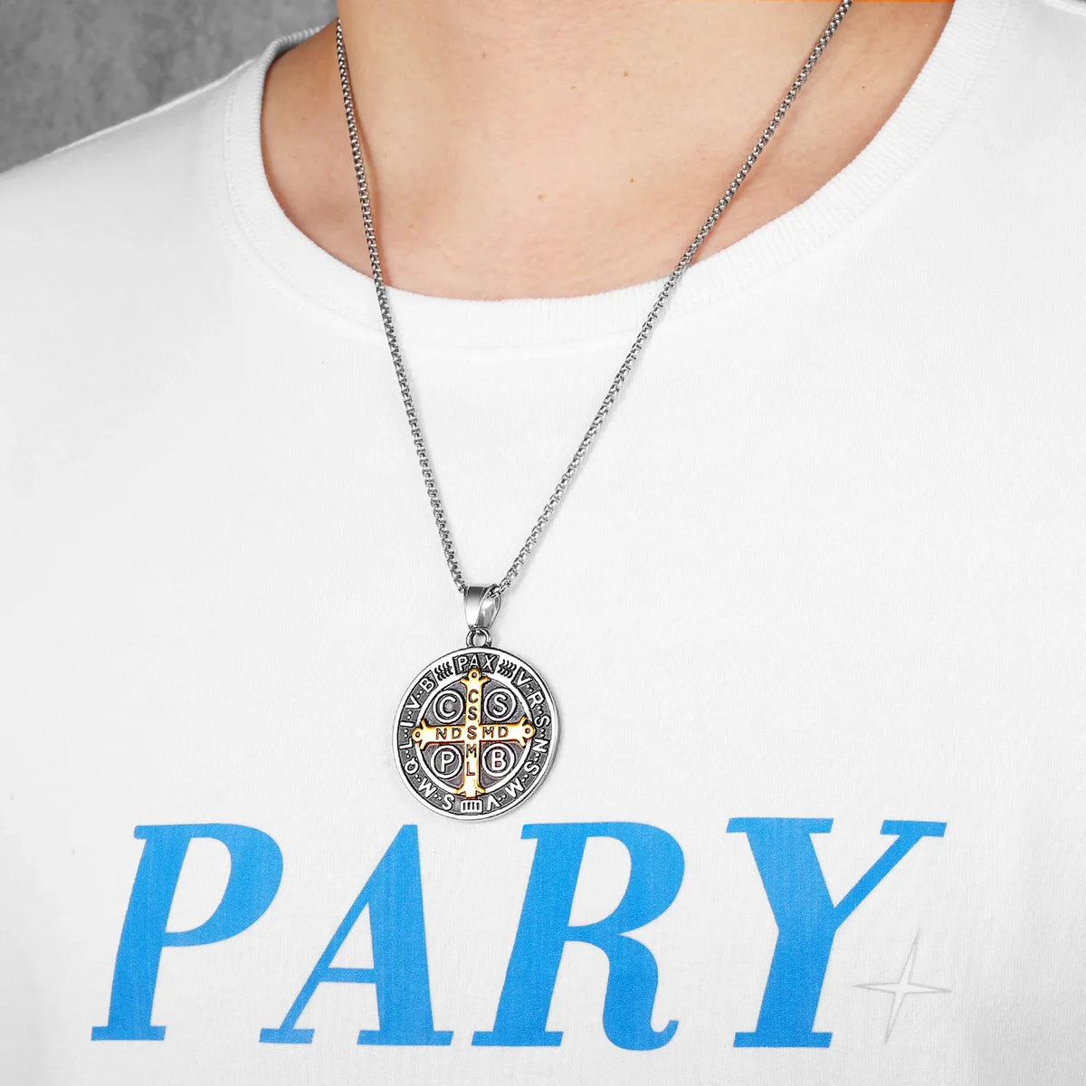 PENDRA St Benedict Exorcism Steel Necklace