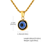 Stainless Steel Evil Eyes Necklace for Men Women,Waterproof Nazar Boncuğu Collar,Stylish Jewelry Gift