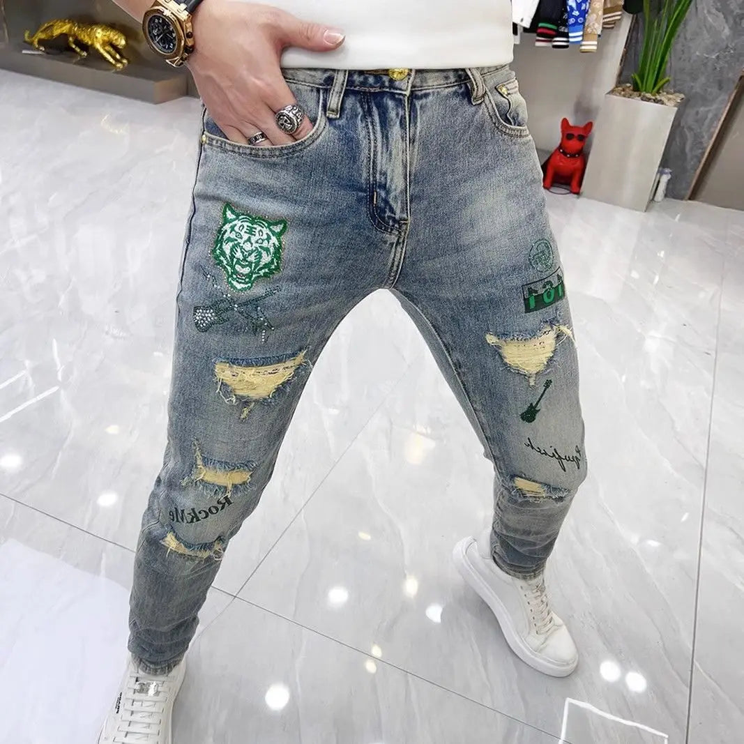 PENDRA Denim Embroidery Arrival Pants