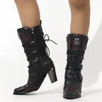 PENDRA Zipper Polish Flame Boots
