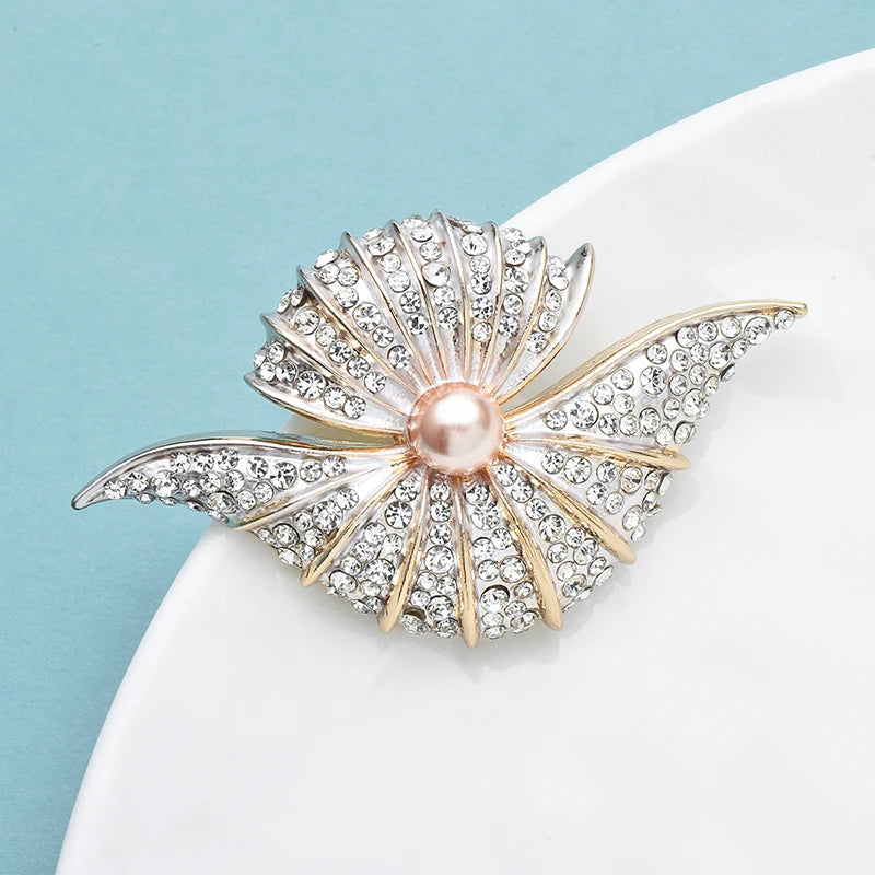 PENDRA Radiant Shell Pearl Brooch