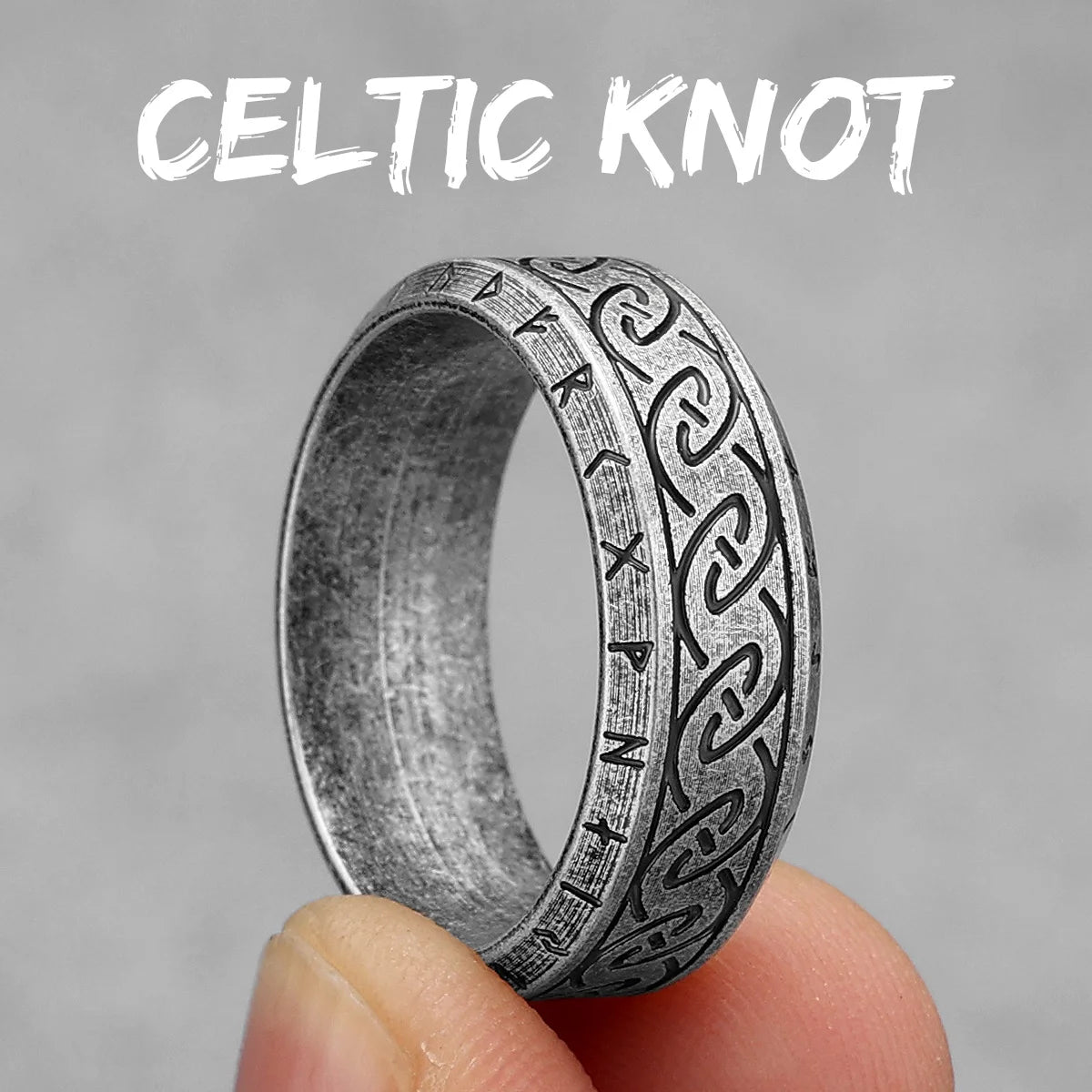 Vintage Nordic Viking Runes Celtic Knot Series Stainless Steel Womens Mens Rings Punk Biker Jewelry Creativity Gift Wholesale