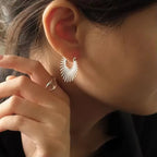 VENTFILLE 925 Sterling Silver CZ Star Moon Asymmetric Hoop Earrings for Women Girls Gold Silver Color Party Jewelry Gifts
