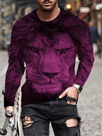 PENDRA Black White Lion Long-Sleeve Long Sleeve T-Shirt