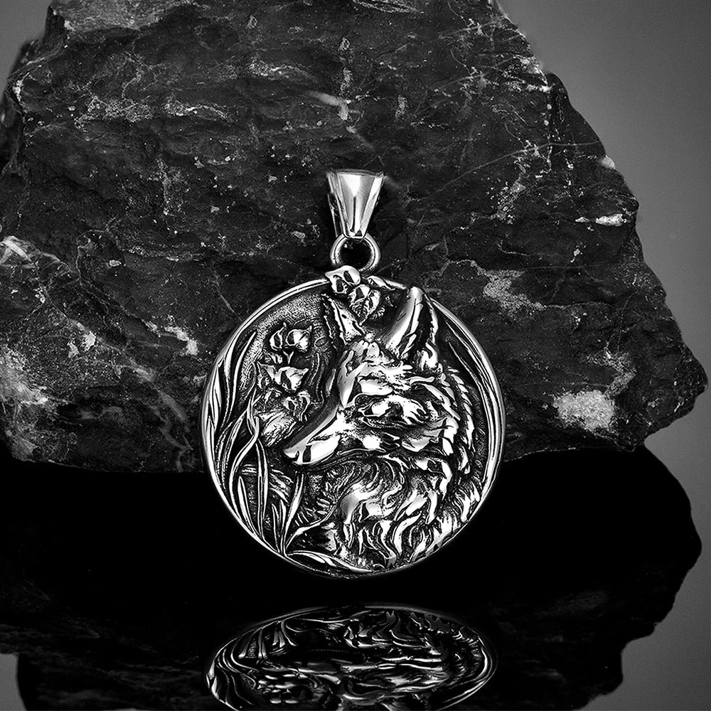 PENDRA Wolf Vintage Steel Necklace
