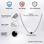 New Simple Natural Stone Chain Necklace for Men,Stainless Steel Box Chain Collars,Causal Jewelry
