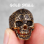 PENDRA Skull Bones Carving Steel Ring