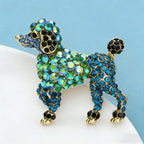 PENDRA Emerald Dog Rhinestone Animal Brooch
