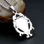PENDRA Blackstone Vintage Stainless Steel Black Stone Necklace