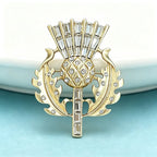PENDRA Aurelia Golden Leaf Crystal Floral Brooch