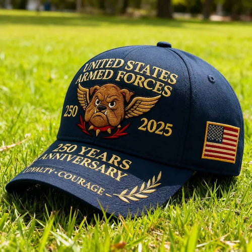 250Th Anniversary Cap of The U.S. Armed Forces 1775-2025, Courageous Military Tribute Hat