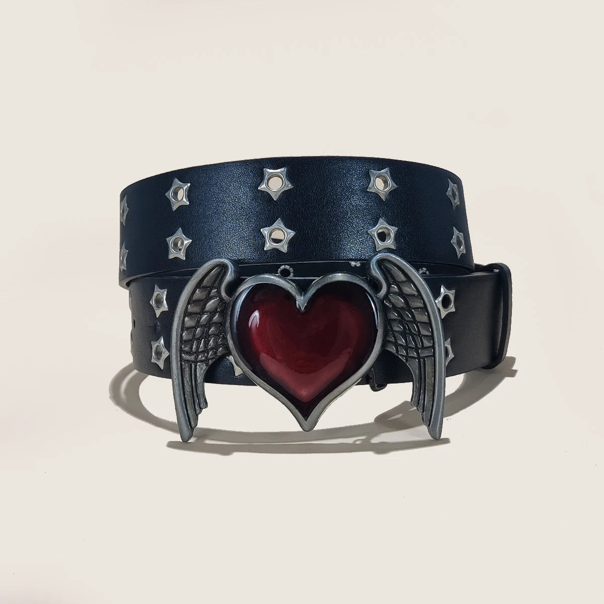 Women's Jeans Belt Punk Cool Adjustable Eyelet Leather Belt Fashion 3.8cm Wide Waistband for Men Hole Waist Gothic Accessories