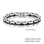 Chunky Stainless Steel Bracelets for Men,13MM Waterproof Chain Links Wristband,Trendy Punk Jewelry Gifts