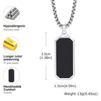Natural Stone Square Men's Necklace,Waterproof Stainless Steel Geometric Pendant Necklace,Trendy Birthday Jewelry Gift