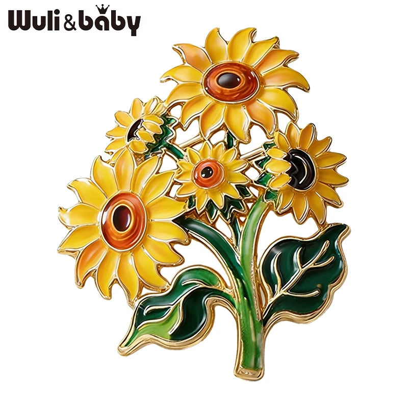 PENDRA Solara 2-Design Sunflower Brooch