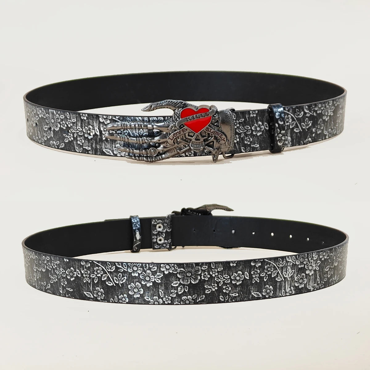 Nostalgic Design New Fashion Belt For Men Women Decoration Paired with Jeans Skirt Versatile Niche Silver Flora Black Belt