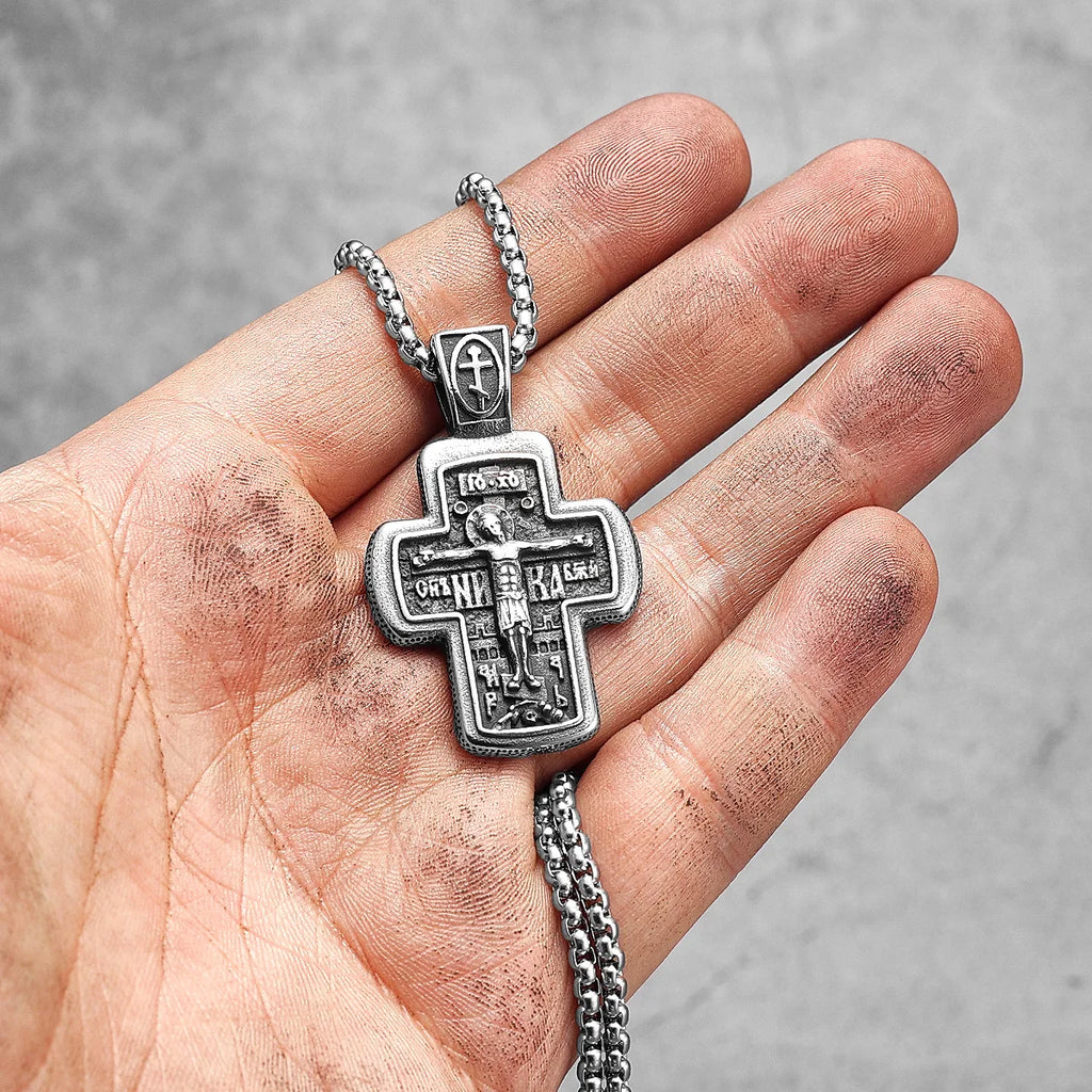 PENDRA Religion Jesus Cross Steel Necklace