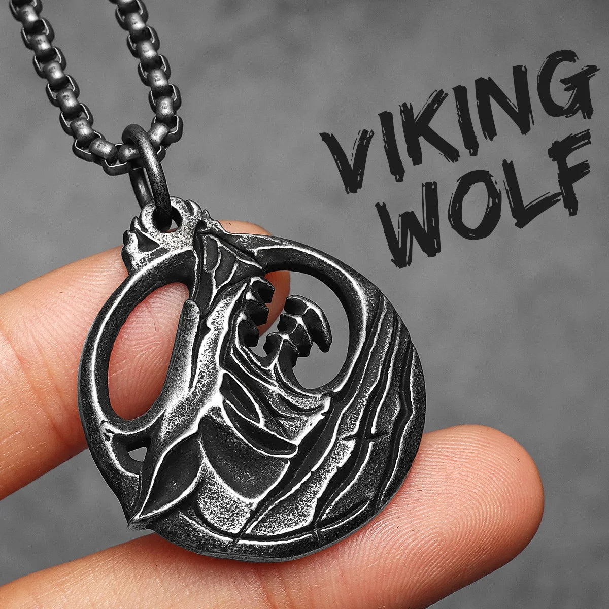 PENDRA Wolf Steel Necklace