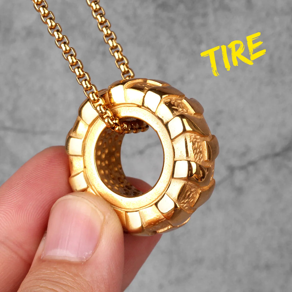PENDRA Tire Fitness Gym Steel Necklace