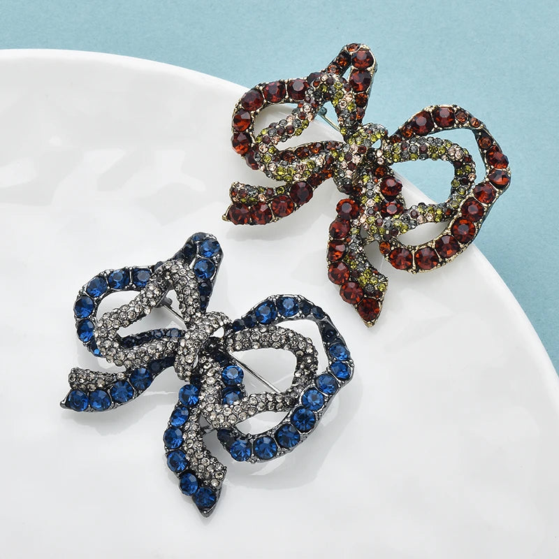 PENDRA Belladouble Shining Double-Layer Bowknot Brooch