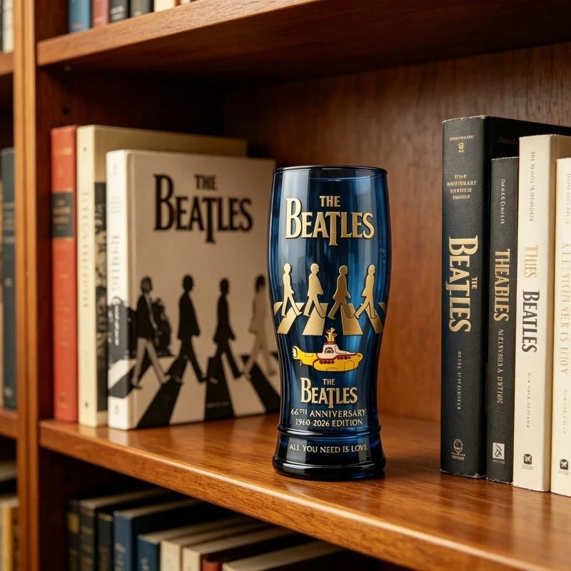 The Beatles Commemorative Glass Tumbler, Classic Abbey Road Print Tall Cup, Music Fan Collectible Decorations