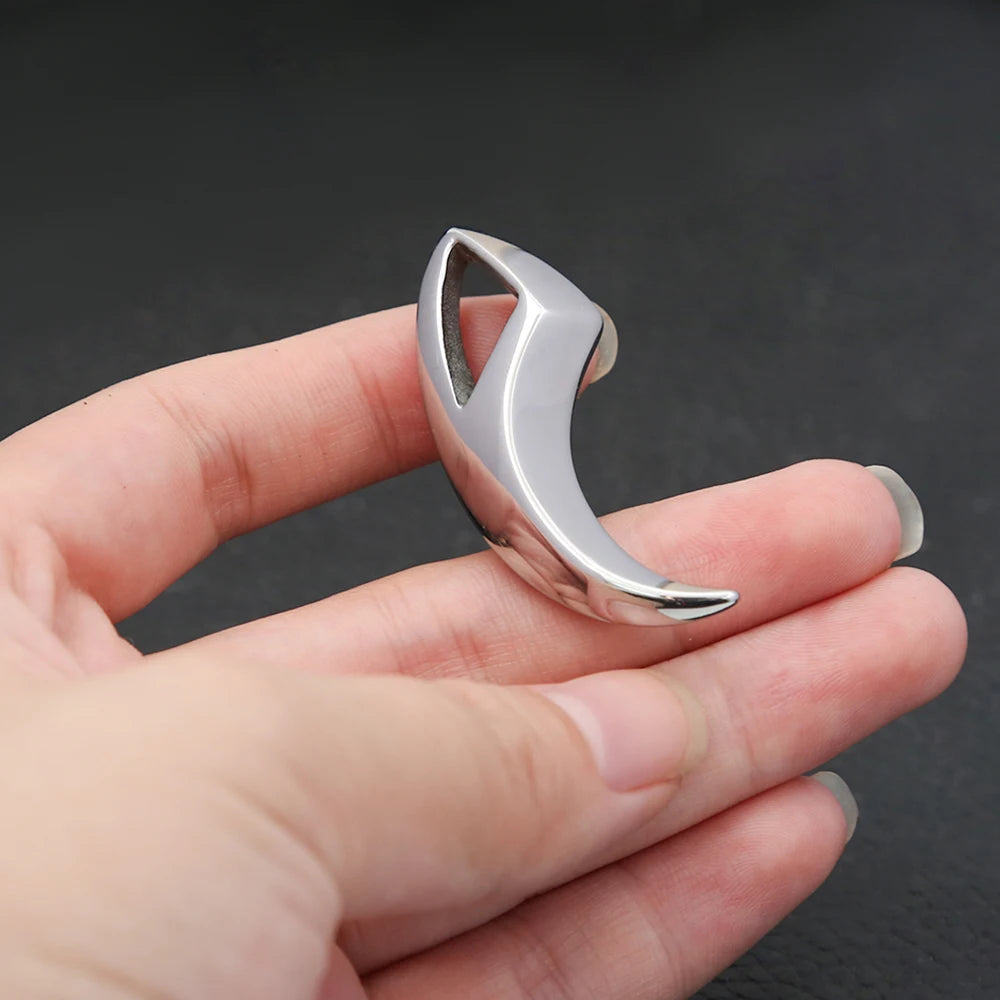 PENDRA Wolfcrest High Polish Stainless Steel Ring
