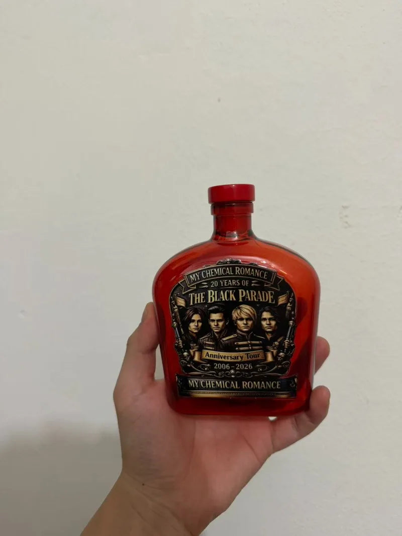 Retro Rock Portrait Wine Decanter Red Liquor Bottle  Bar Collectible Display Ornament My Chemical Romance The Black Parade 20th