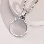 North Star Men Necklace ,Stainless Steel Compass Pendant,Mens Jewelry, Coin Form Handmade Necklace