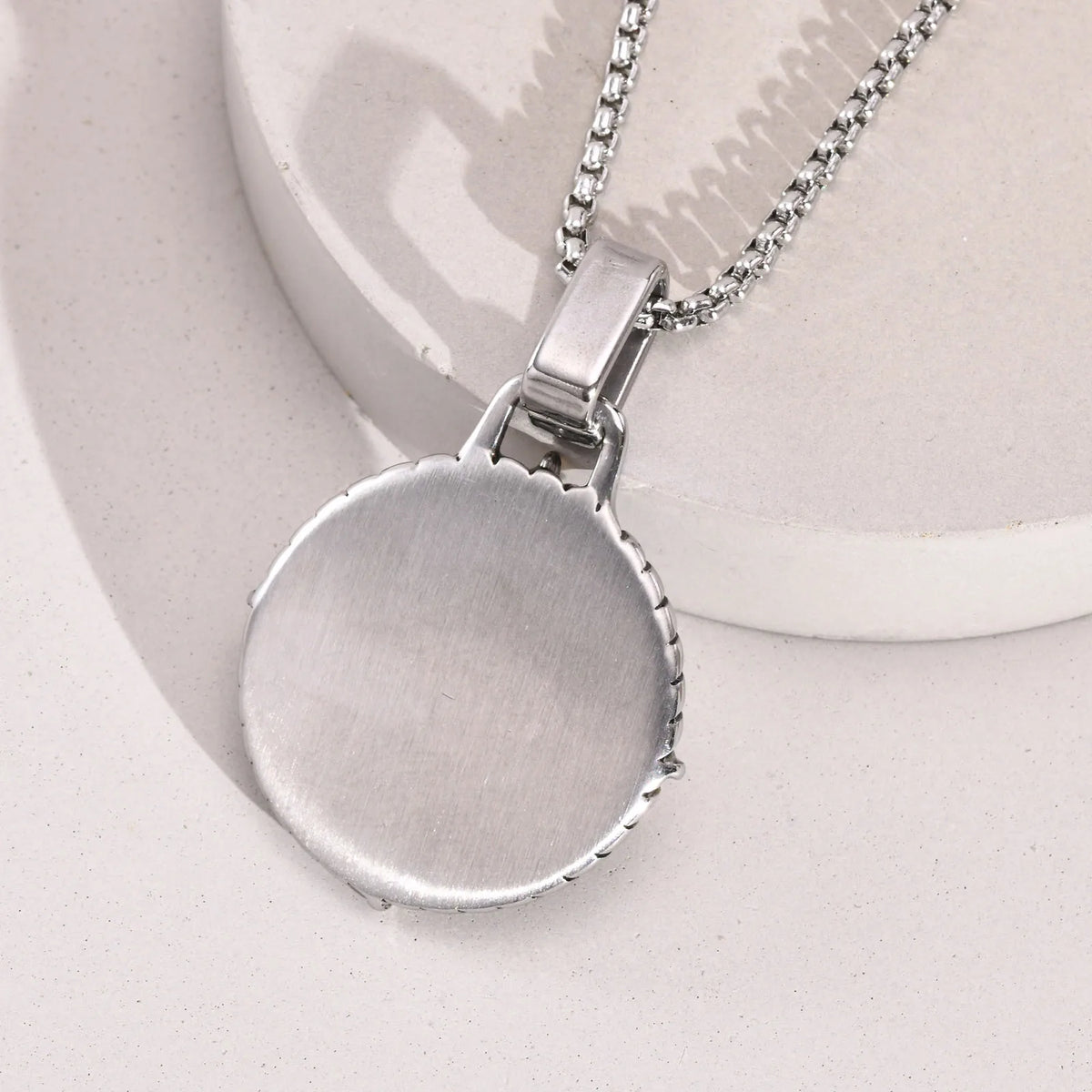 North Star Men Necklace ,Stainless Steel Compass Pendant,Mens Jewelry, Coin Form Handmade Necklace