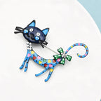 PENDRA Bloomcat 2-Color Enamel Cat Brooch