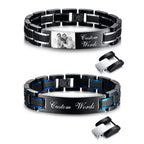 Customized Watch Band Bracelet for Men,Personalized Stainless Steel Chunky Bracelet,Luxury DAD Husband Boyfriend Gift