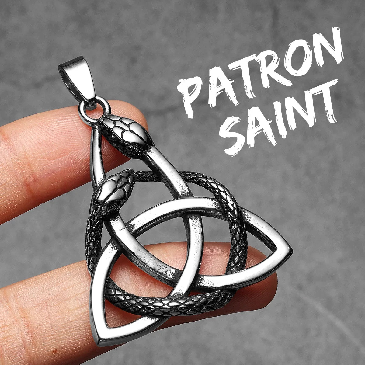 PENDRA Snake Patron Saint Steel Necklace