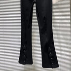 PENDRA Bowback High Waist Straight PU Leather Pants