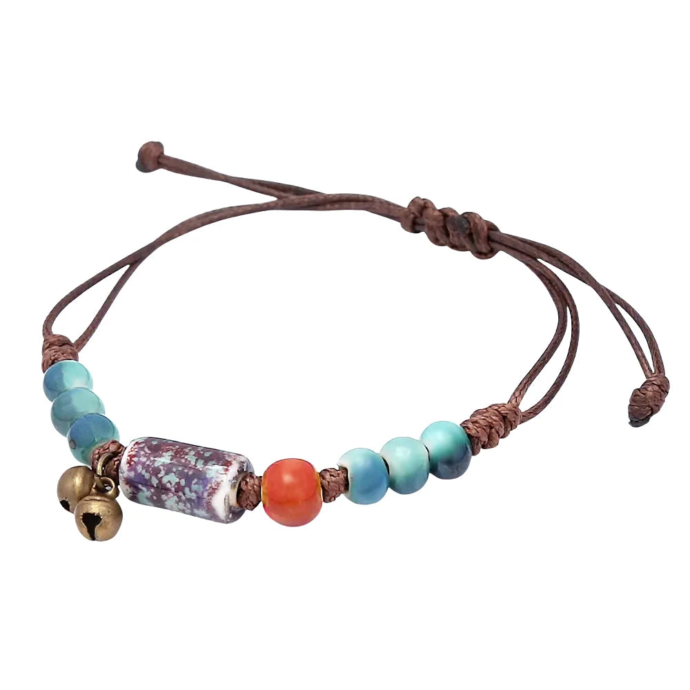 PENDRA Ceramica Blue Pattern Handmade Ceramic Bracelet