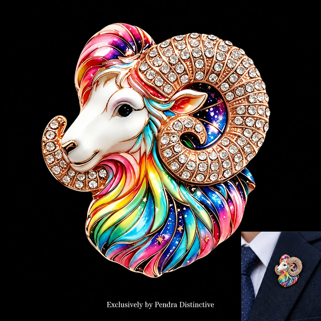 PENDRA Zodiac Porcelain Animal Brooch