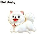PENDRA Snowpup Enamel Running Dog Brooch