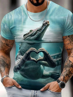 PENDRA Loose-fitting Wave Print Seaside Short-Sleeve T-Shirt
