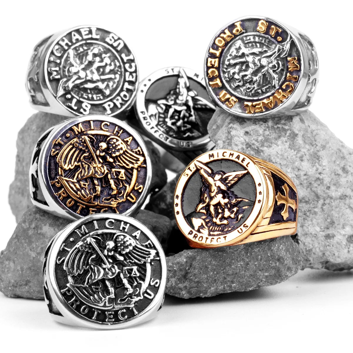 PENDRA St Michael Good Steel Ring