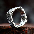 PENDRA Squareforge Embossed Pattern Ring