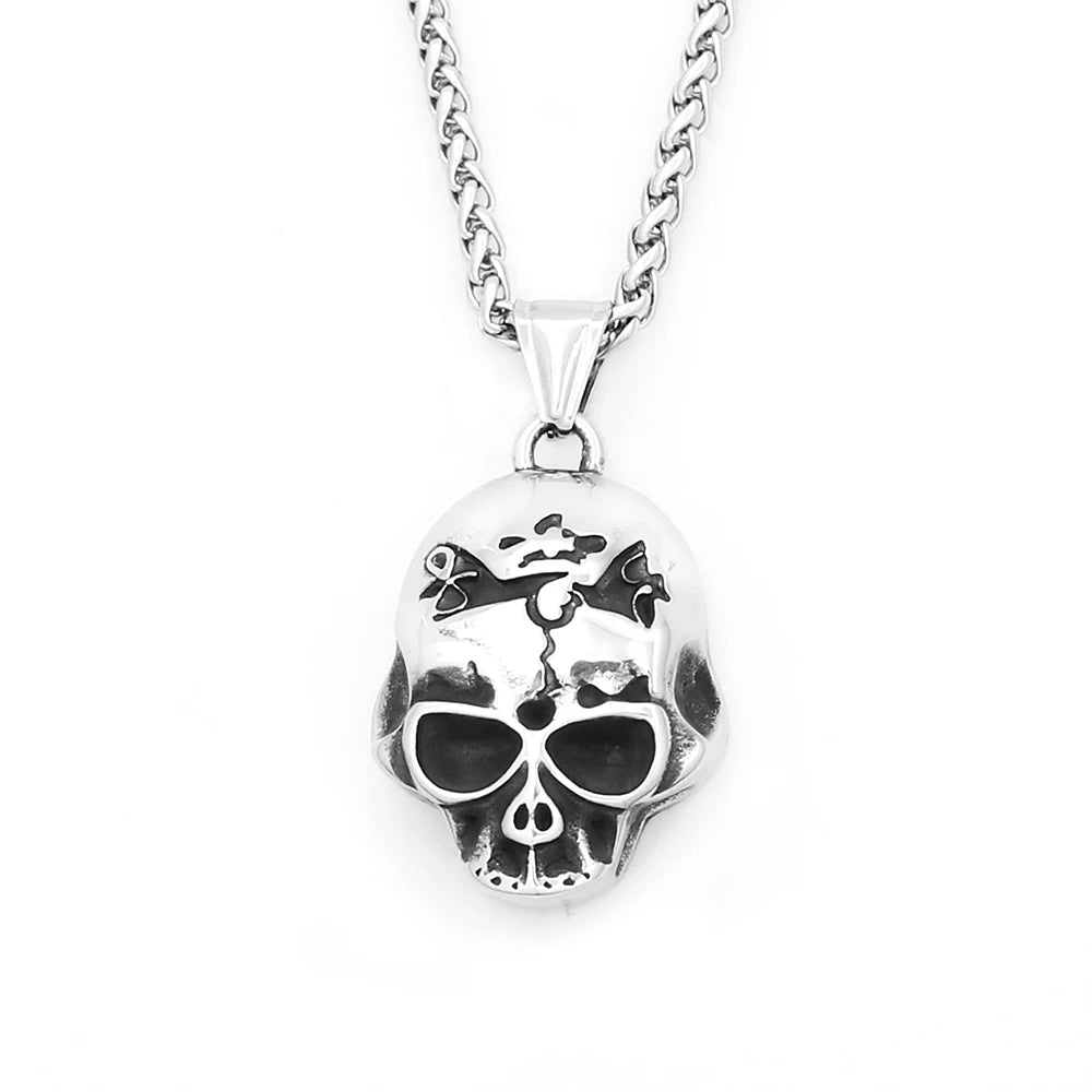 PENDRA Ghostskull Gothic Ghost Skull Pendant Necklace