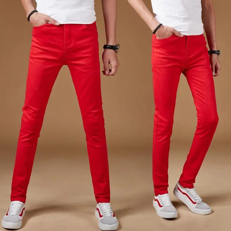 New Youths Men's Summer Jeans Stylish and Durable Trendy Denim Pants Korean Style Men's Slim Fit Cowboy Solid Denim Pants