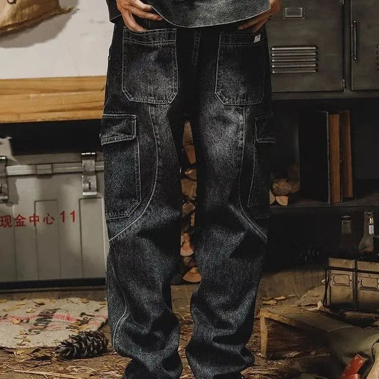 PENDRA Washed Straight Tooling Pants