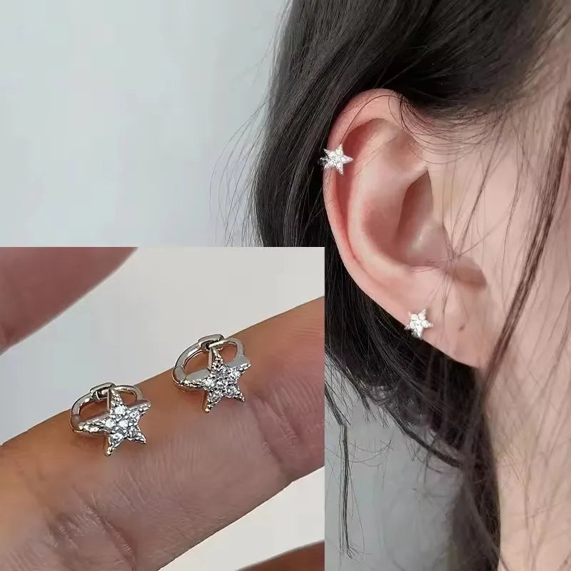 VENTFILLE 925 Sterling Silver Copper Coin Zircon Earring for Women Ear Wire Geometry Hollow Out Wealth Jewelry Gift Dropshipping